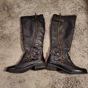 Steve Madden Synicle knee high leather boots black size 9.5